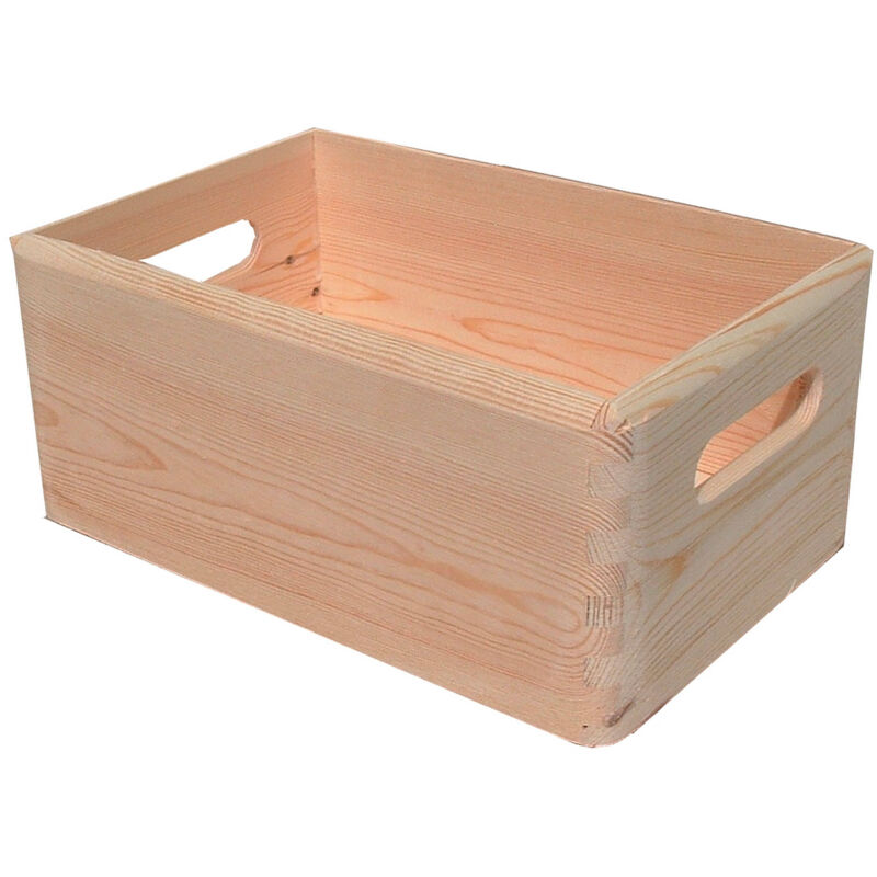 foto del prodotto contenitore box salvaspazio sovrapponibile 30x20x14 cm in legno di pino naturale