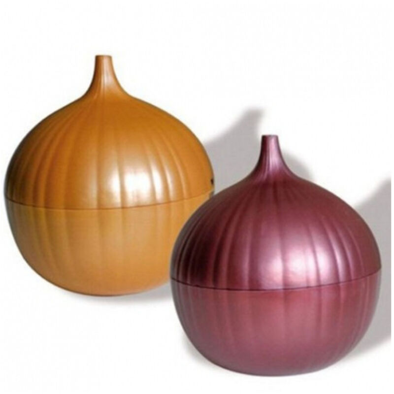 foto del prodotto contenitore colore viola cm 11 porta cipolla salva freschezza in plastica spezie cucina trade shop traesio