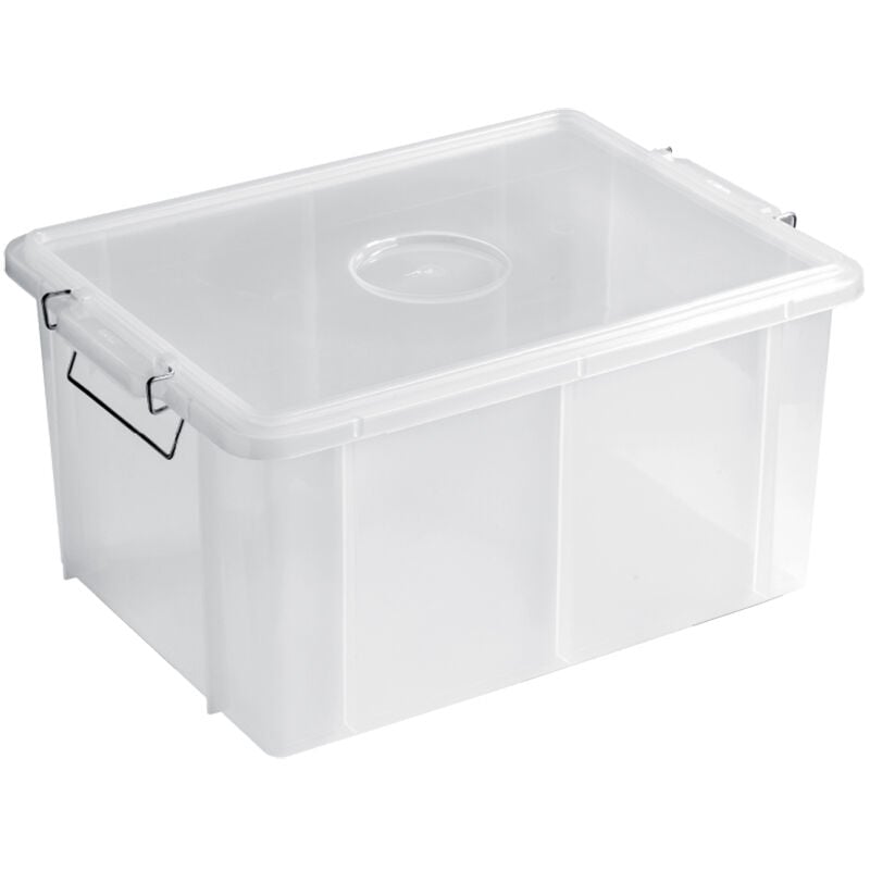 foto del prodotto contenitore con coperchio cm.45x35x25h trasparente mod. box cassetta