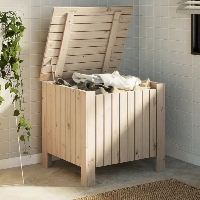 foto del prodotto contenitore con coperchio rana 60x49x54 cm legno massello pino vidaxl