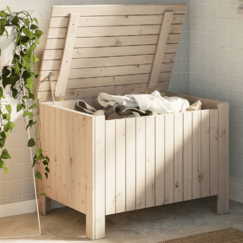 foto del prodotto contenitore con coperchio rana 80x49x54 cm legno massello pino vidaxl