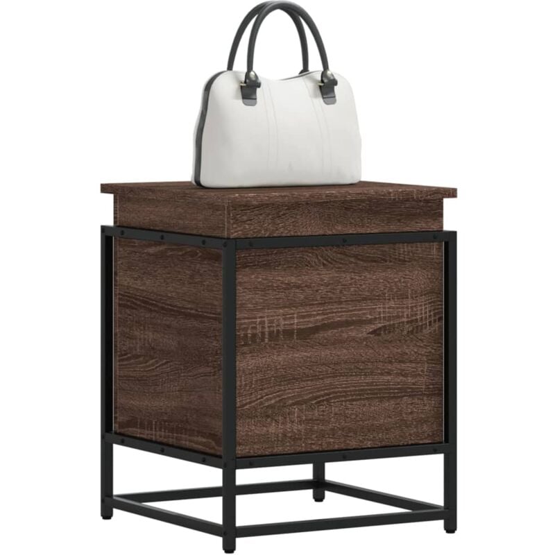 foto del prodotto contenitore con coperchio rovere marrone 40x40x51,5 truciolato vidaxl