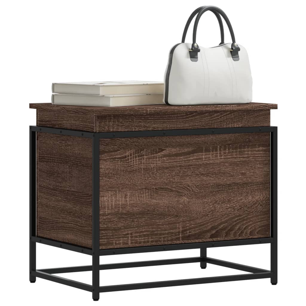 foto del prodotto contenitore con coperchio rovere marrone 60x40x51,5 truciolato