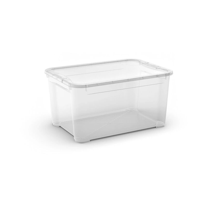 foto del prodotto contenitore con coperchio trasparente keter tbox l' in plastica 47 lt 55,6x39,1x28,3 cm