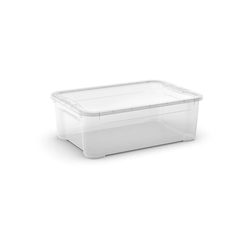 foto del prodotto contenitore con coperchio trasparente keter tbox m' in plastica 31 lt 55,6x39,1x18,9 cm