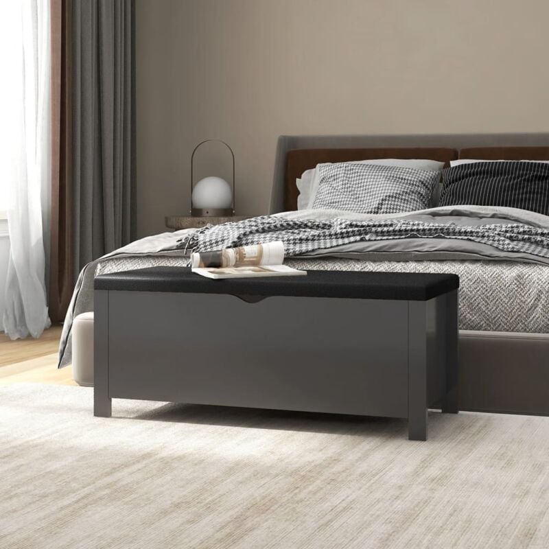 foto del prodotto contenitore con cuscino grigio 105x40x45cm legno multistrato vidaxl