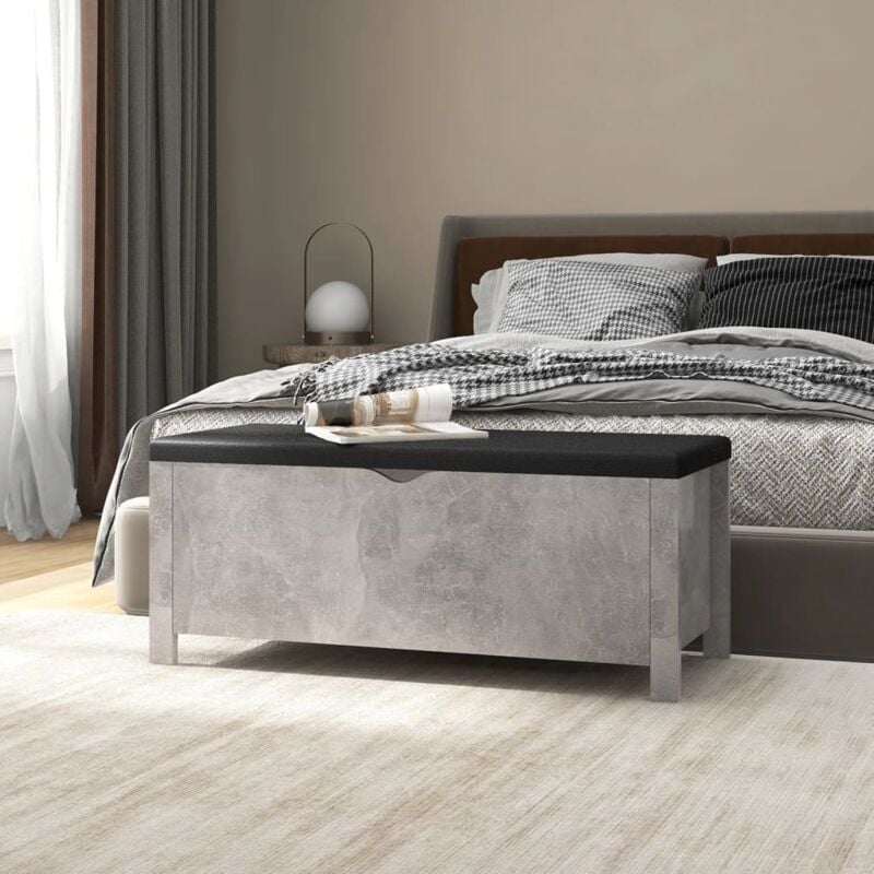 foto del prodotto contenitore con cuscino grigio cemento 105x40x45cm multistrato vidaxl