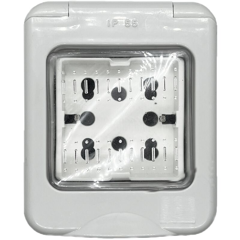 foto del prodotto contenitore con presa multistandard, 2 moduli, ip55 4box externa ip55 4b.ip55.h21