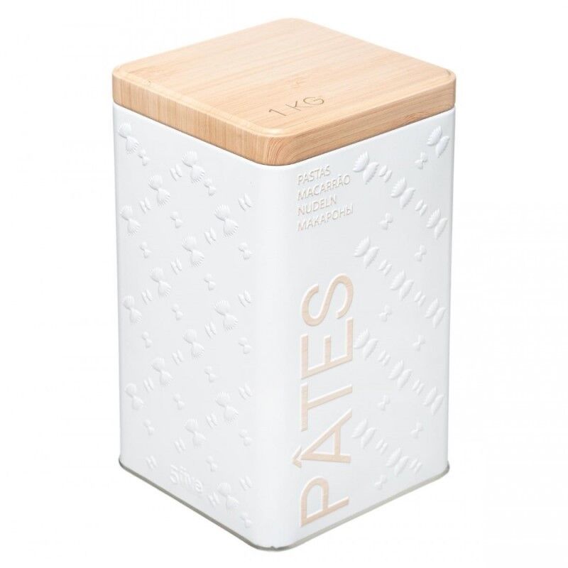 immagine 0 del prodotto contenitore da cucina per pasta in ferro bianco 1kg 10.5x10,5x h18,5 cm