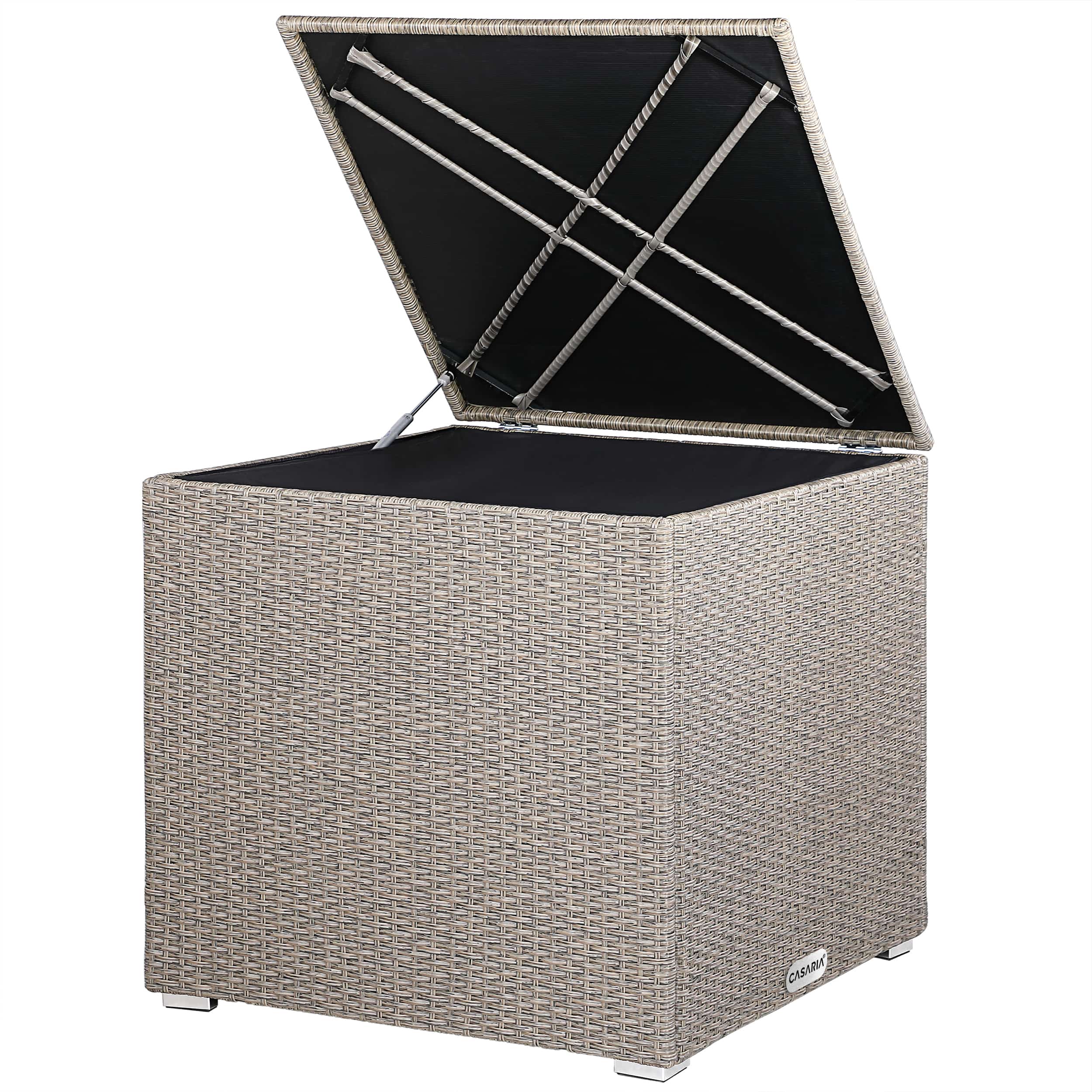 foto del prodotto contenitore da esterno crema polyrattan 75x75x70cm