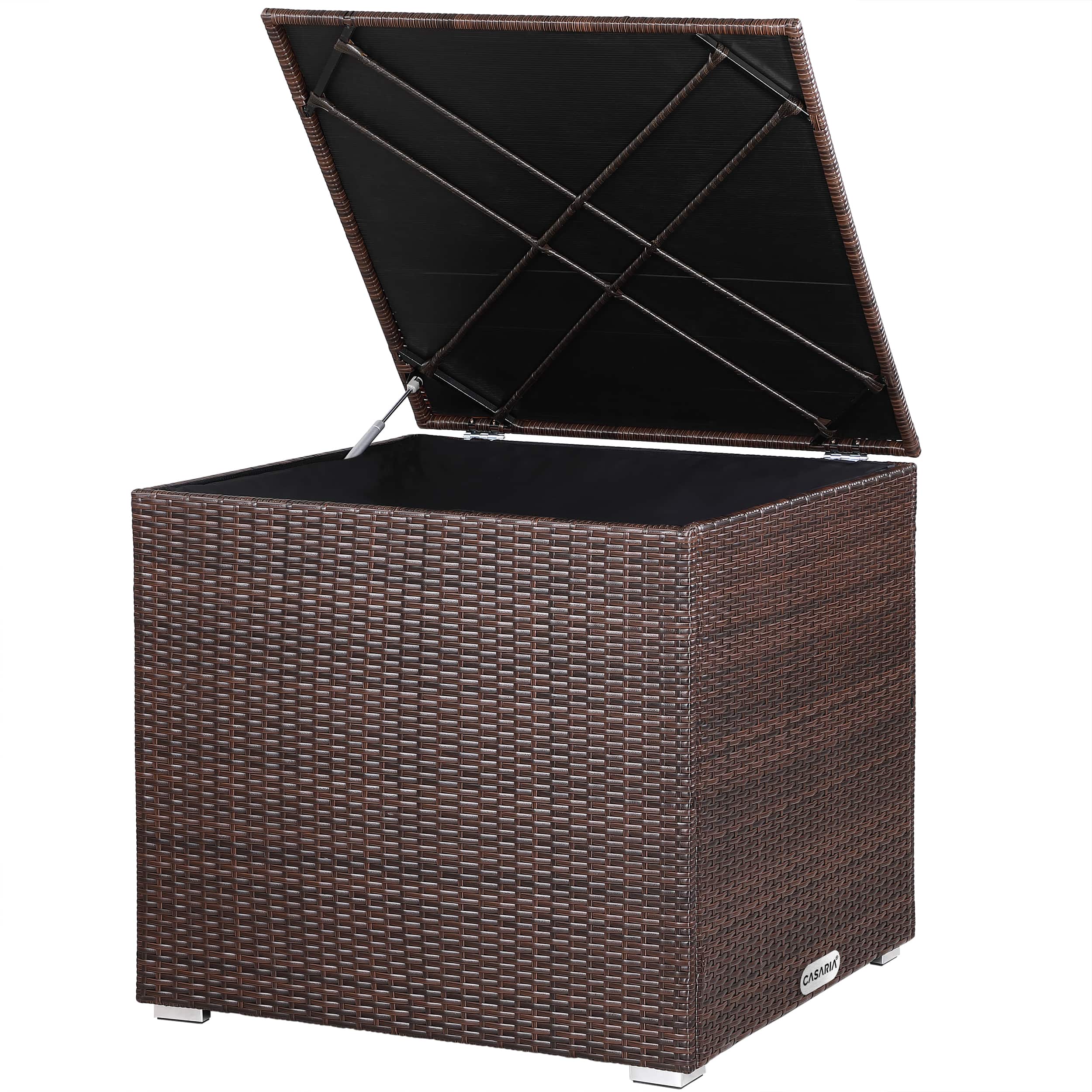 foto del prodotto contenitore da esterno marrone polyrattan 75x75x70cm