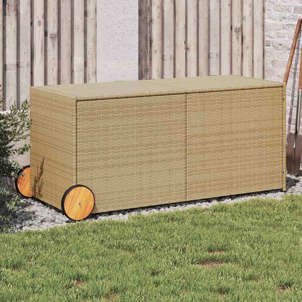 foto del prodotto contenitore da giardino con ruote beige misto 283l polyrattancod mxl 114063