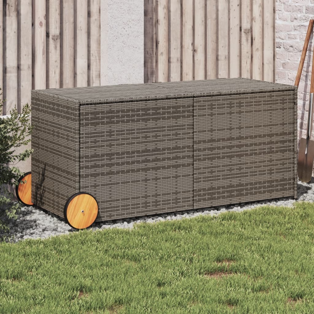 foto del prodotto contenitore da giardino con ruote grigio 283l in polyrattancod mxl 90063