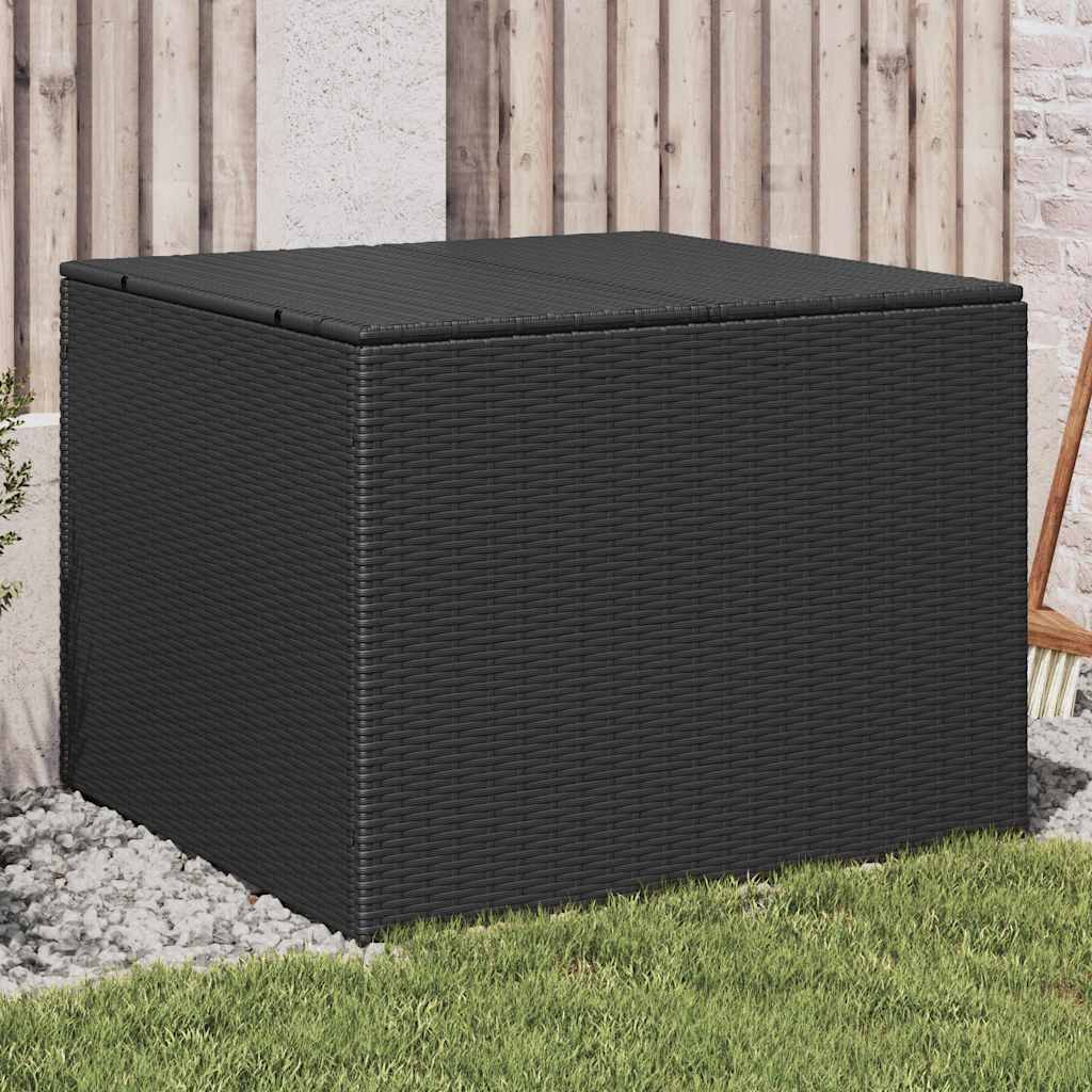 foto del prodotto contenitore da giardino nero 291l in polyrattan