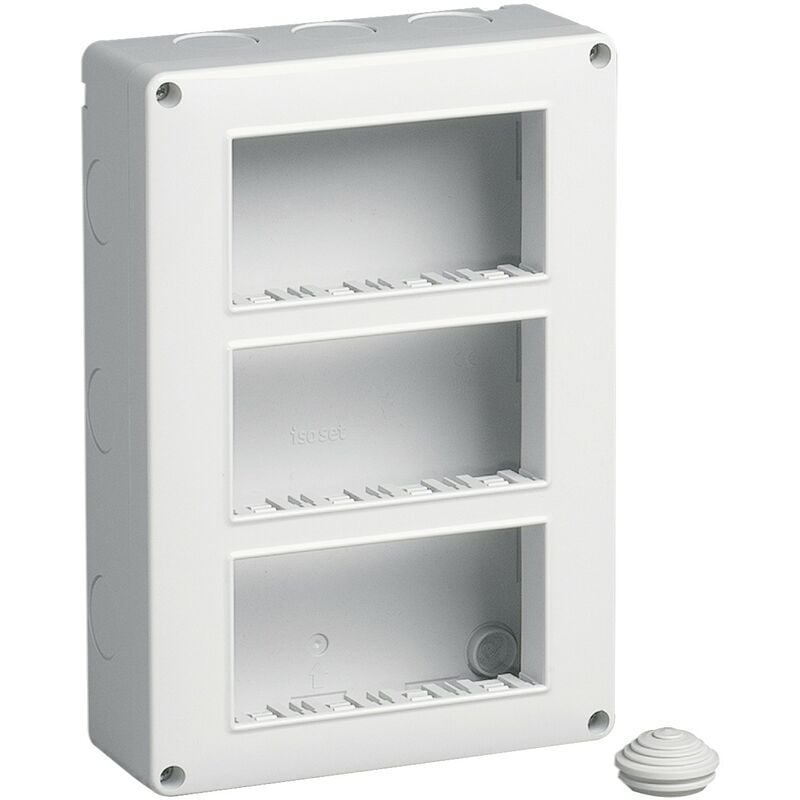 foto del prodotto contenitore da parete ip40 12 moduli disposti su tre file vimar 14833