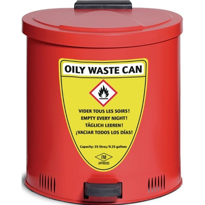 foto del prodotto contenitore di sicurezza da 35 litri in acciaio blu h490xl450xp440mm