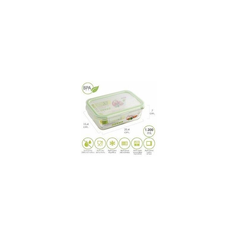 foto del prodotto contenitore ermetico rettangolare in vetro 1200 ml. 20,4 x 15,4 x 7 h cm.