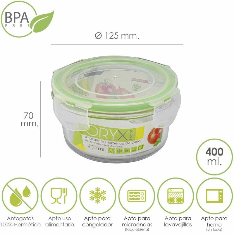 foto del prodotto contenitore ermetico tondo in vetro 400 ml. 125 x 7 altezza cm.