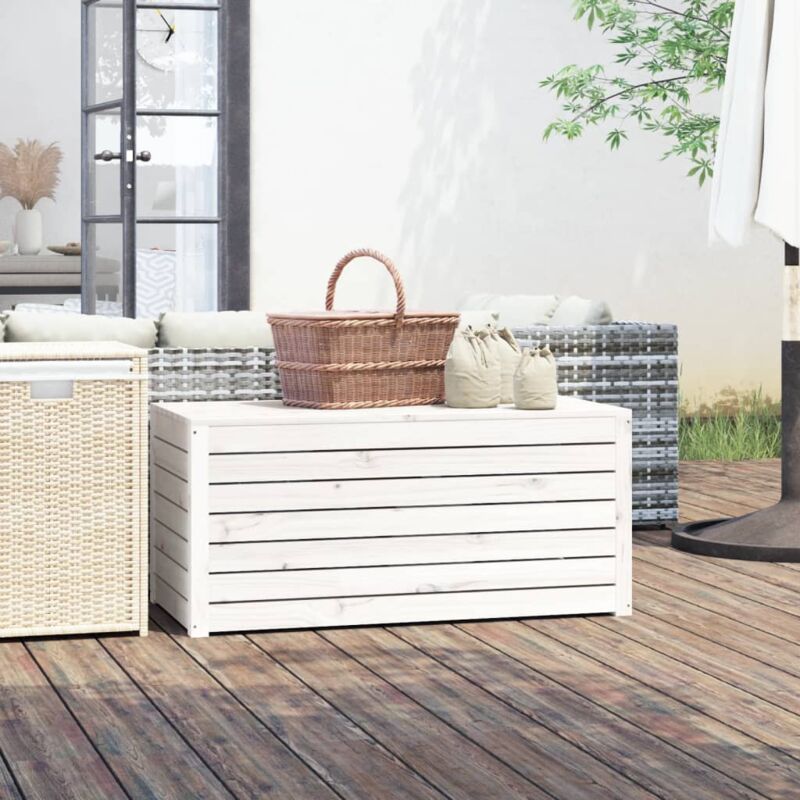 foto del prodotto contenitore giardino bianco 101x50,5x46,5cm legno massello pino vidaxl