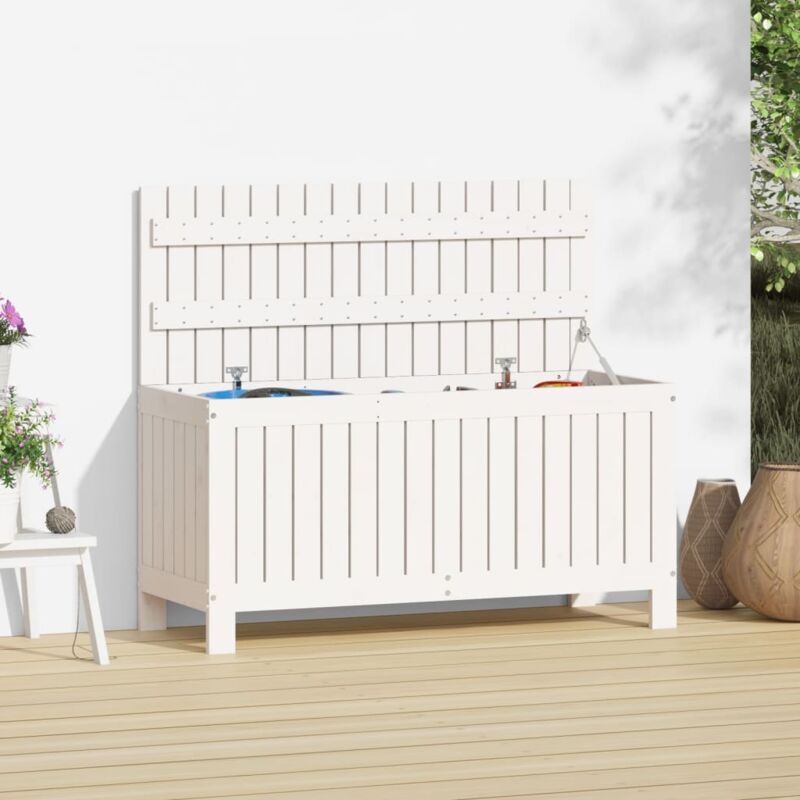 foto del prodotto contenitore giardino bianco 108x42,5x54 cm legno massello pino vidaxl