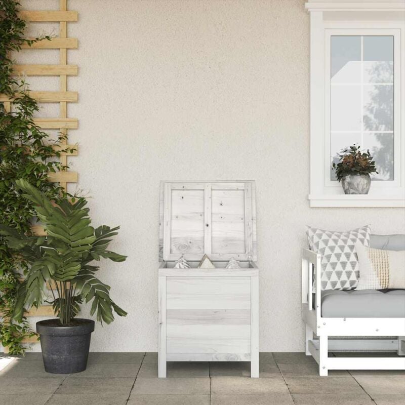 foto del prodotto contenitore giardino bianco 50x49x56,5 cm legno massello abete vidaxl