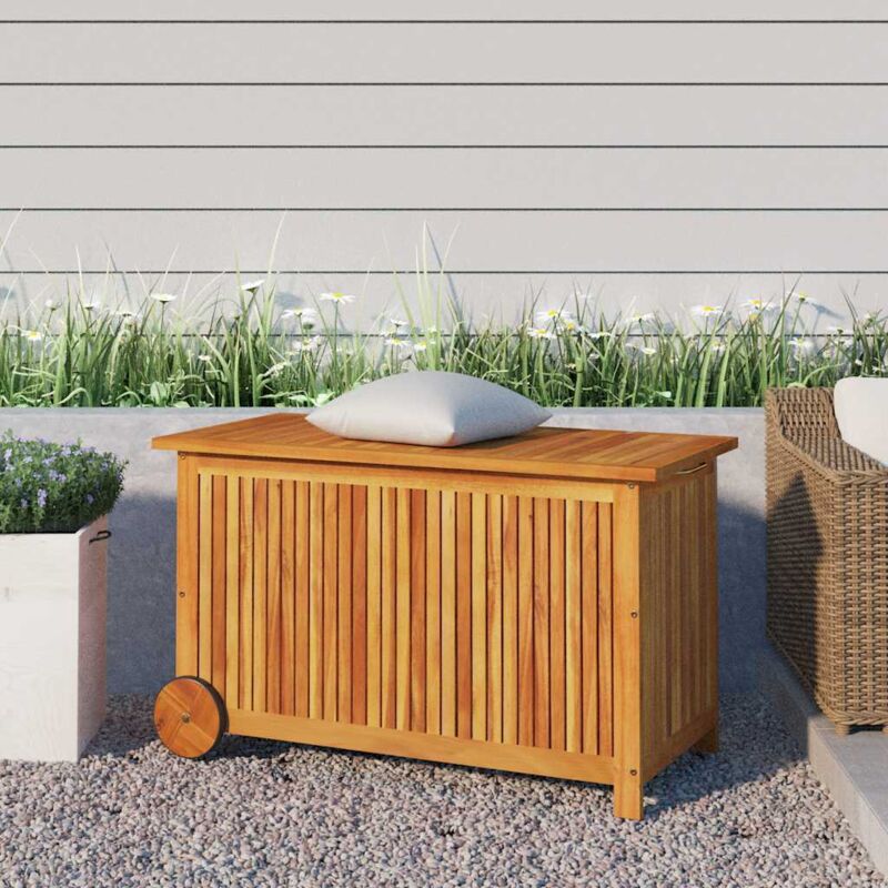 foto del prodotto contenitore giardino con ruote 90x50x58cm legno massello acacia vidaxl