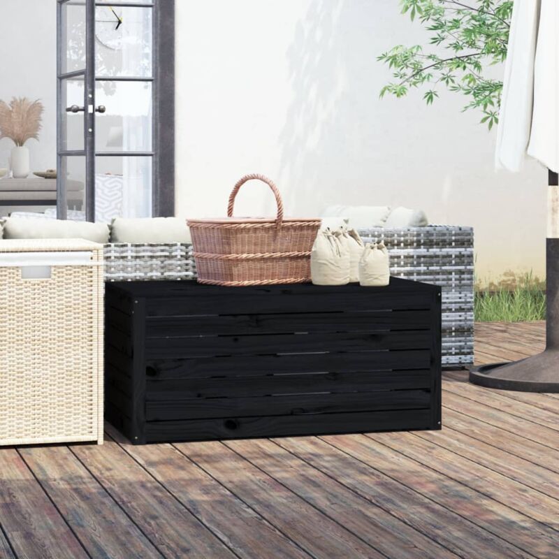 foto del prodotto contenitore giardino nero 101x50,5x46,5 cm legno massello pino vidaxl