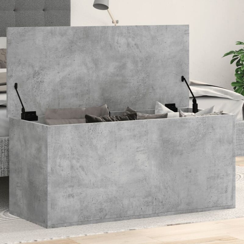 foto del prodotto contenitore grigio cemento 100x42x46 cm in legno multistrato vidaxl