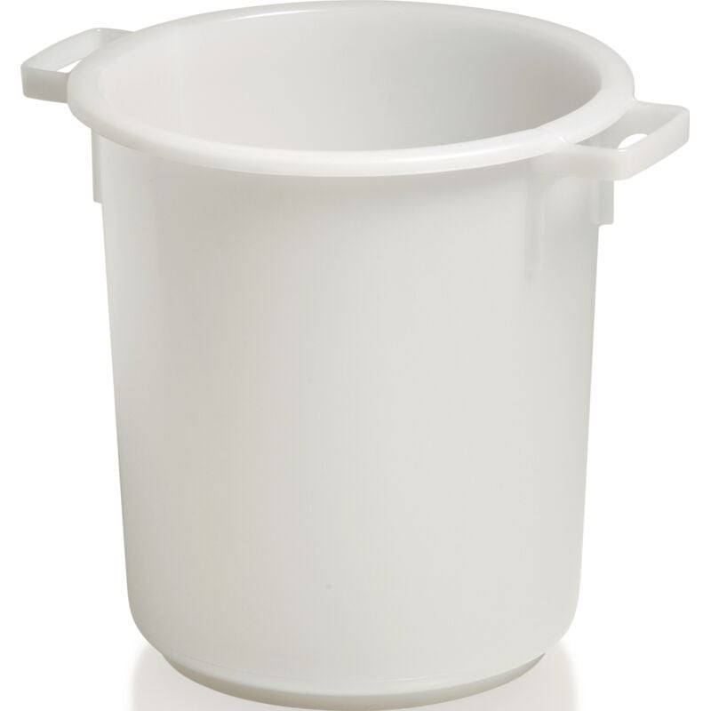 foto del prodotto contenitore in plastica rotondo da 40 litri in hd pe bianco d420xh445mm con maniglia esterna