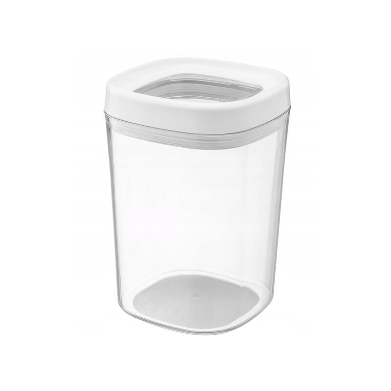 foto del prodotto contenitore in plastica trasparente con coperchio per farina, cereali, zucchero e pasta 1000 ml, bianco kadax