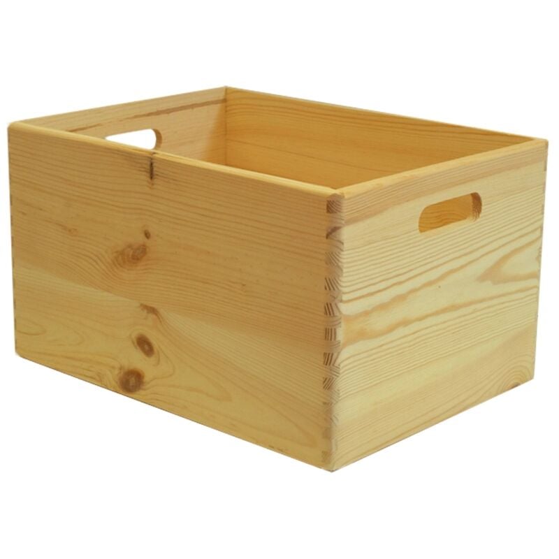 foto del prodotto contenitore multiuso in legno wood box marrone chiaro 40x30x24 cm
