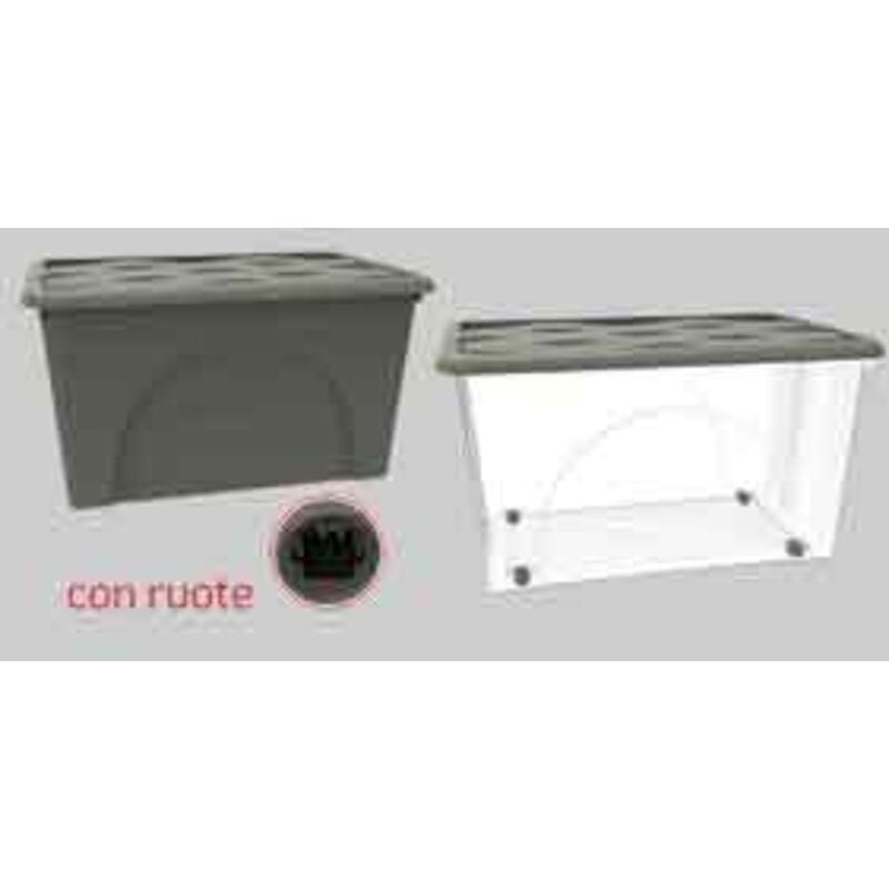 foto del prodotto contenitore multiuso storage box 30 lt, - col. trasparente grigio talpa