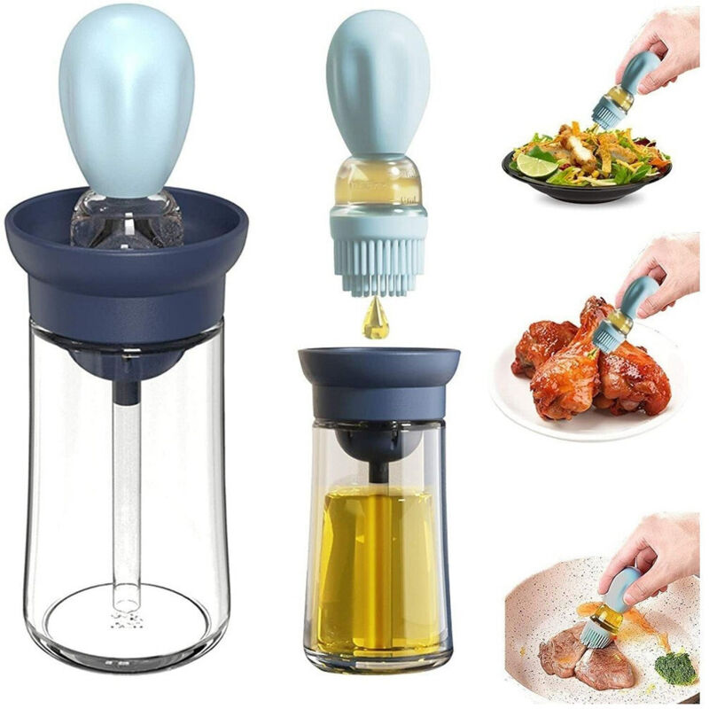 foto del prodotto contenitore olio con pennello in silicone olio dispenser contagocce dosatore trade shop traesio
