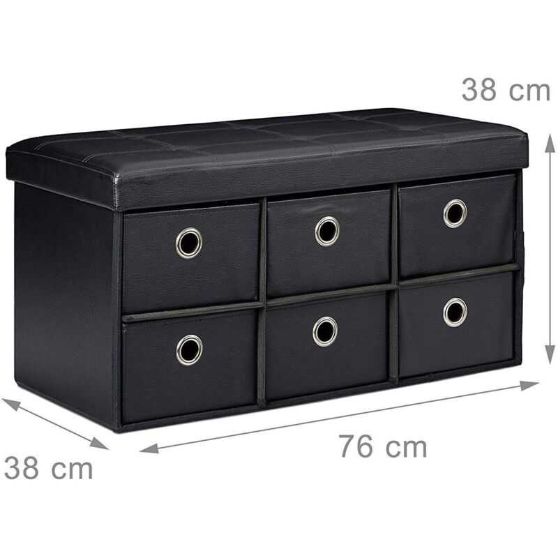 foto del prodotto contenitore panca con cassetti 76 cm nero 3013003