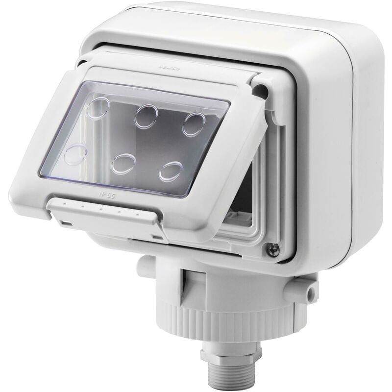 foto del prodotto contenitore per apparecchi system stagno 3 posti fissaggio testa palo grigio gw27056 - gewiss