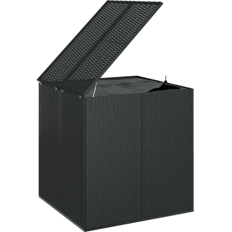 foto del prodotto contenitore per cuscini contenitore da giardino in resina intrecciata 100 x 97,5 x 104 cm nero 020013159