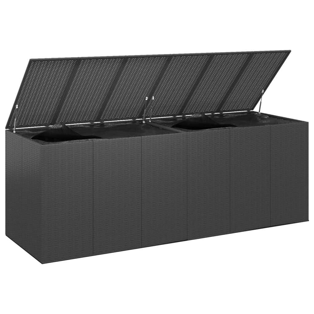 foto del prodotto contenitore per cuscino da giardino in resina intrecciata 291 x 100,5 x 104 cm nero 02 0013167