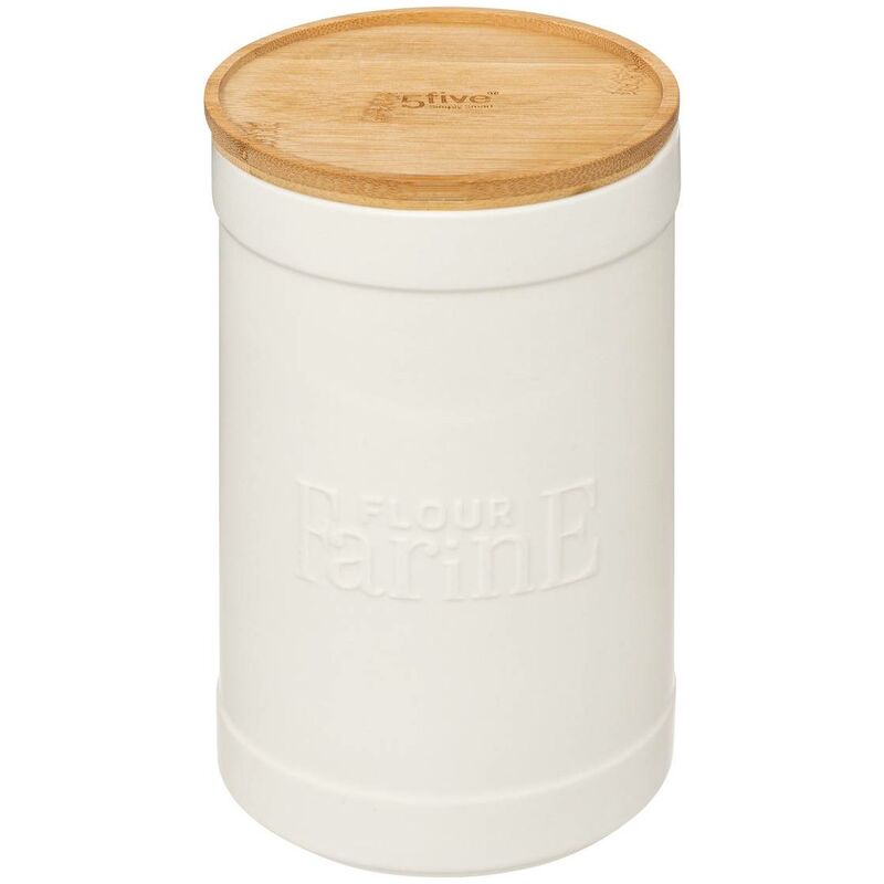 foto del prodotto contenitore per farina in ceramica bianca natur o 5five