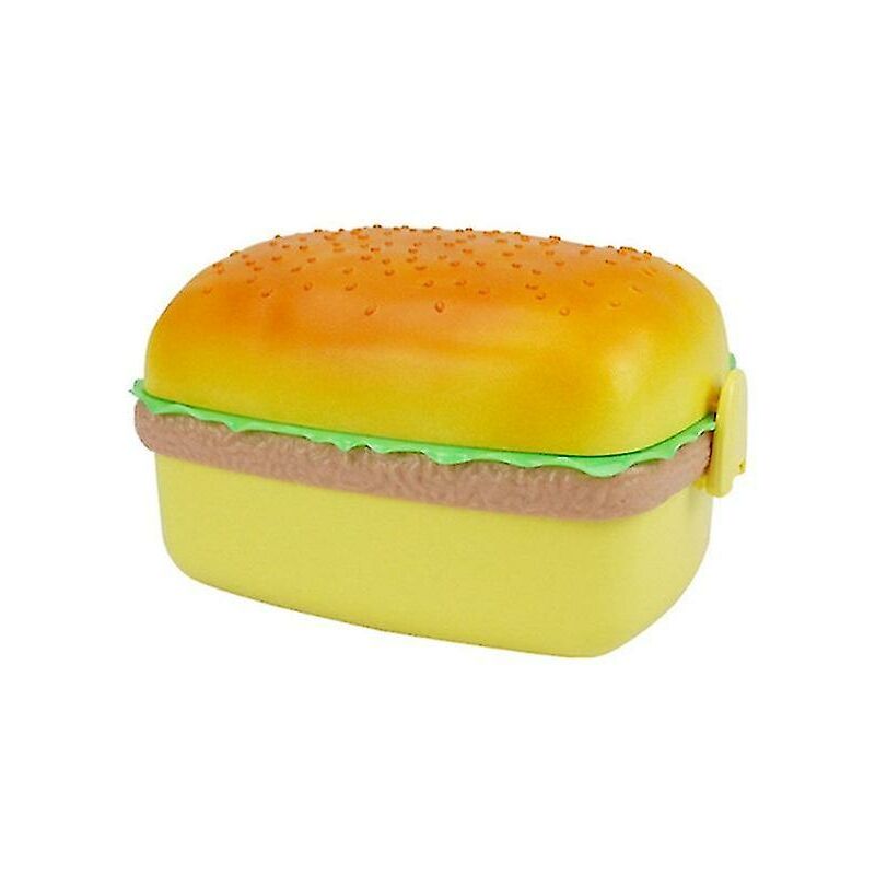 foto del prodotto contenitore per il pranzo a forma di hamburger set di contenitori per alimenti a doppio strato carino per hamburger