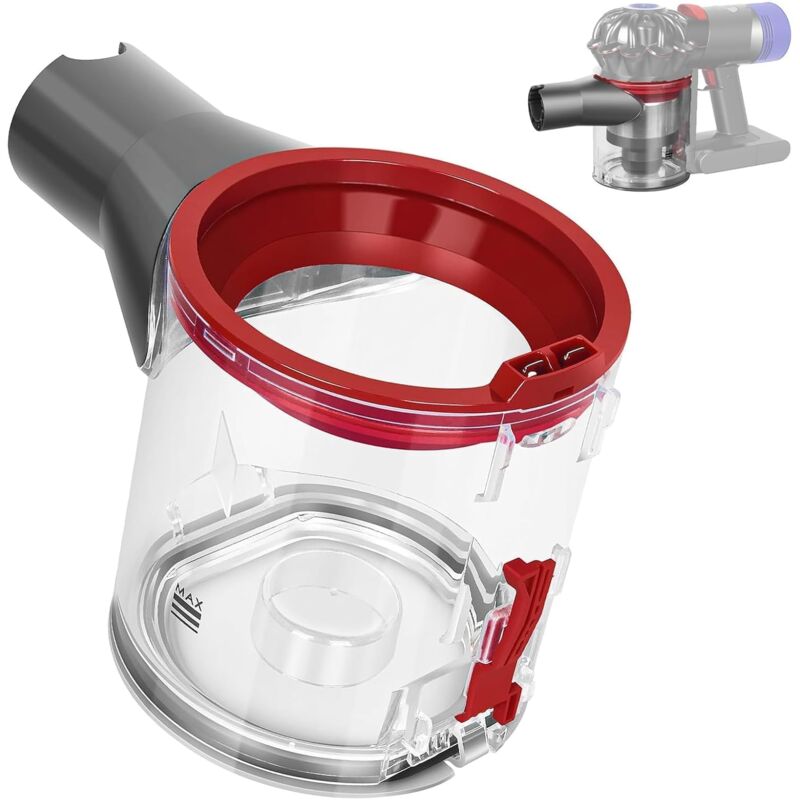 foto del prodotto contenitore per la polvere trasparente di alta qualit per aspirapolvere dyson v7 v8, per accessori per aspirapolvere dyson v7 v8,