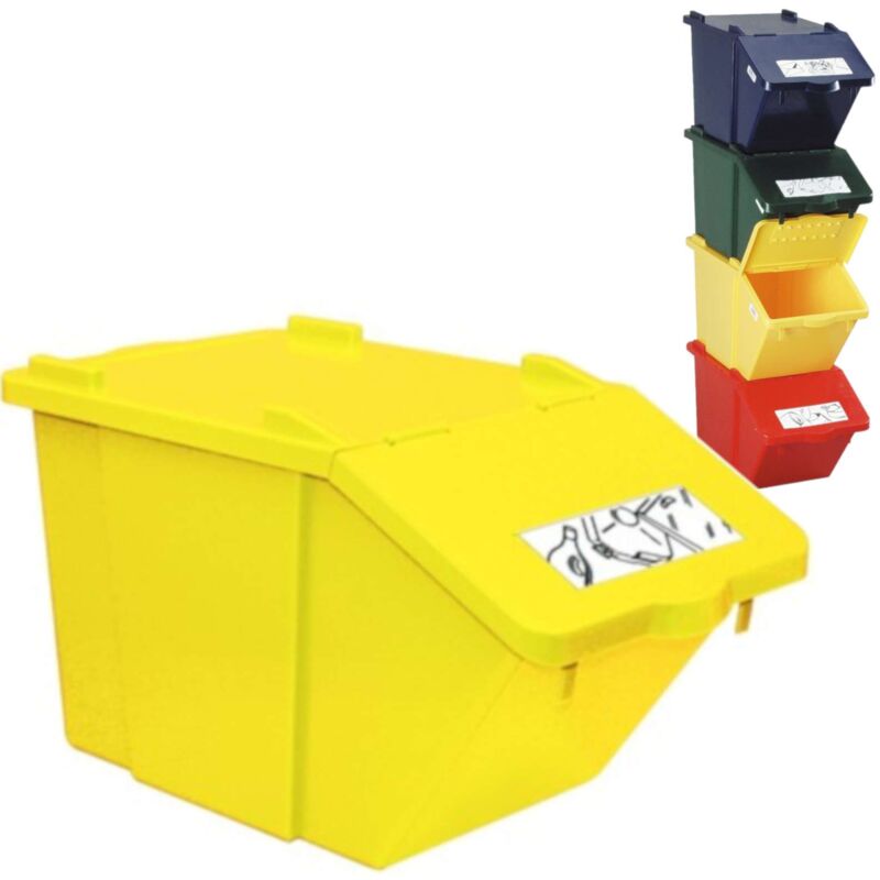 foto del prodotto contenitore per la raccolta differenziata impilabile giallo, 45l