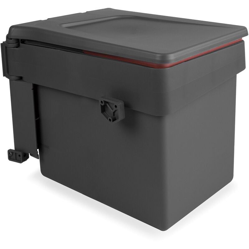 foto del prodotto contenitore per mobili recycle da agganciare all anta, 1 contenitore estraibile da 15 lt, grigio antracite, tecnoplastica emuca