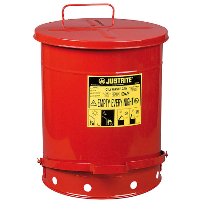 foto del prodotto contenitore per rifiuti infiammabili e panni oleosi capacit omologazioni fm ul. 53l