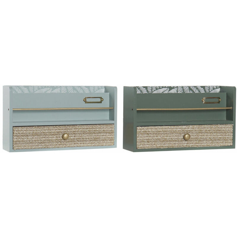 foto del prodotto contenitore per sistemare multiuso dkd home decor ld 181379 verde polipropilene legno mdf 30 x 9 x 17 cm 2 unit 