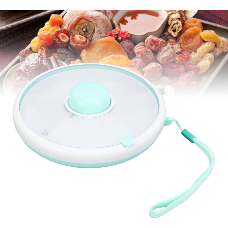 foto del prodotto contenitore per snack, contenitore per snack girevole a 360 in abs di grande capacit per bambini, con aspetto colorato per snack e frutta secca