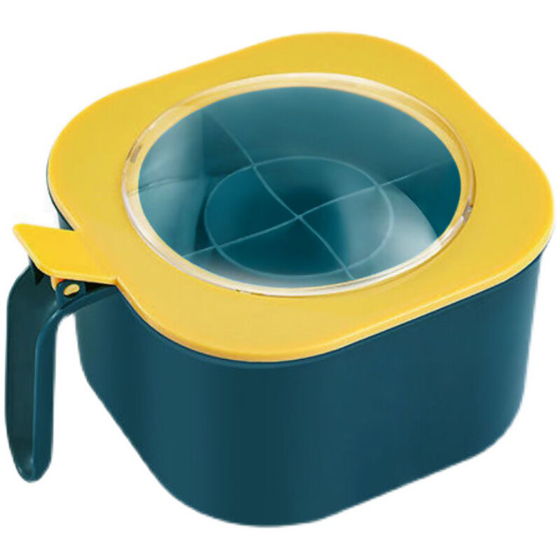 foto del prodotto contenitore per spezie con coperchio e cucchiaio, 4 scomparti con manici, contenitore per spezie da cucina per zucchero, sale e pepe bebusingoto