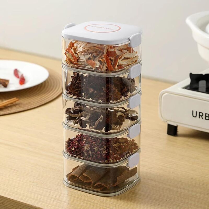 foto del prodotto contenitore per spezie utensili da cucina utensili da cucina barattoli per condimenti contenitore sigillato per spezie, sale, zucchero,