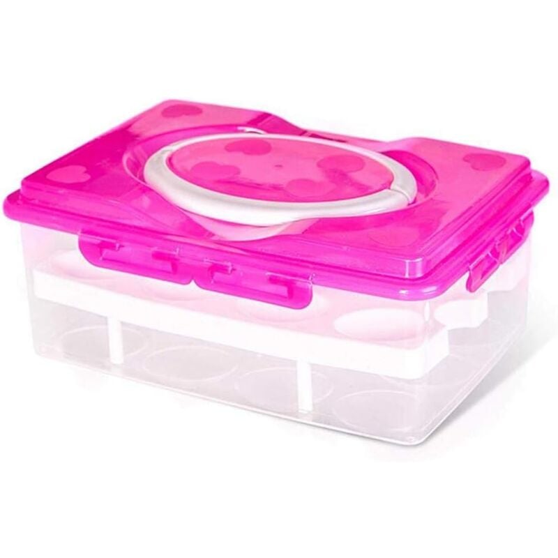 foto del prodotto contenitore per uova, dispenser per 24 uova, scatola portaoggetti multifunzionale