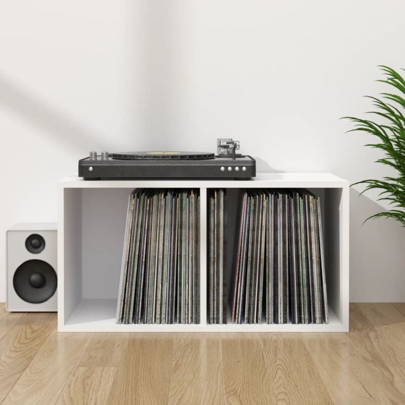 foto del prodotto contenitore per vinili bianco 71x34x36 cm in legno multistrato vidaxl