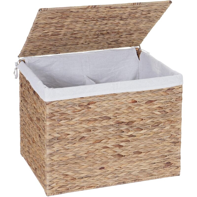 foto del prodotto contenitore portabiancheria 2 scomparti in giacinto d acqua 50x60x43 cm 129 l 040003774